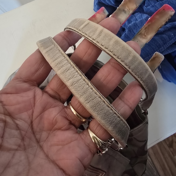 Coach Metallic Gray Shoulder Bag - Picture 6 of 10